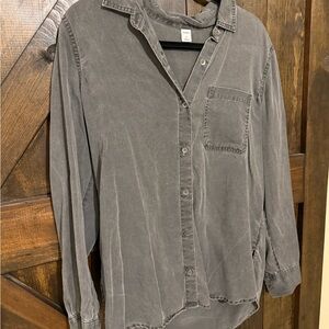 Old Navy Charcoal Button-Up Shirt